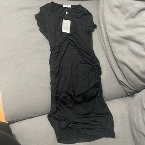 Maternity short sleeve black dress